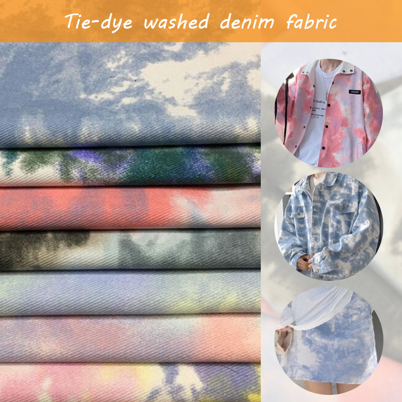 Sewing Tie Dye - 100*150cm Kleur Tie Dye Gewassen Denim