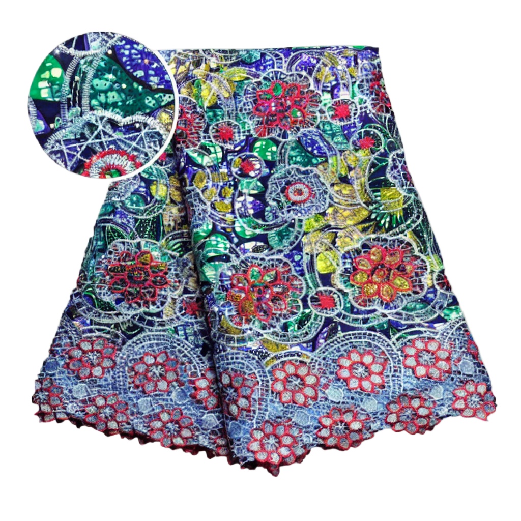 Sewing Batik Fabric - 100% katoenen Afrikaanse glitter wax kantstof