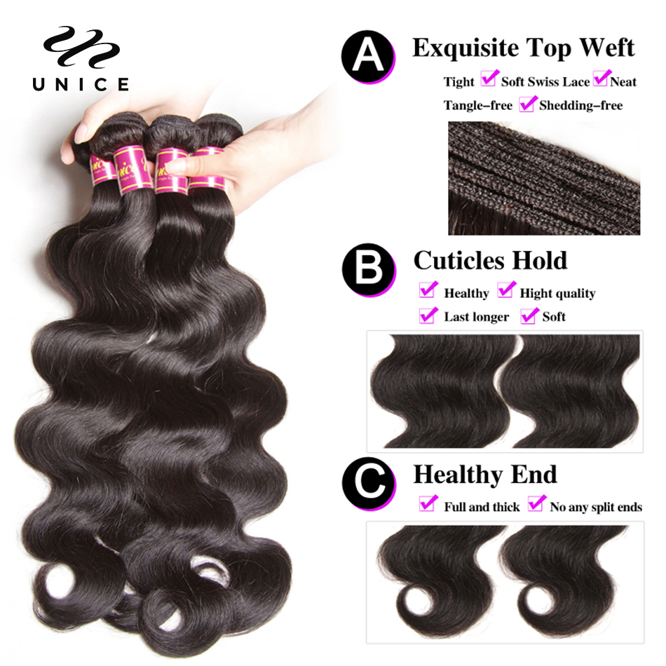 UNice Body Wave Bundels Natuur - Sewing Lab recensie en prijs