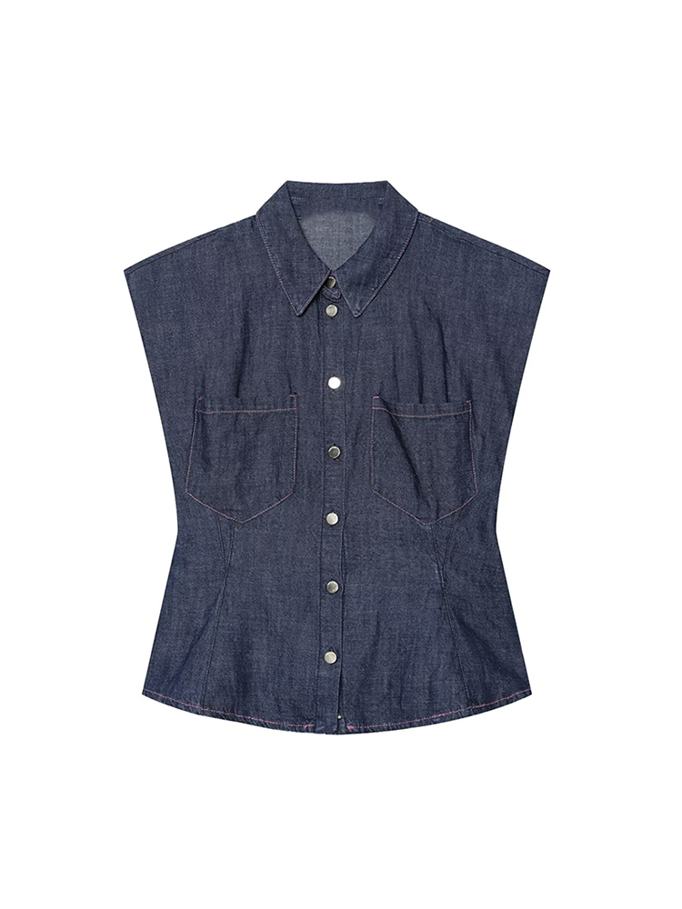 TFMLN Vrouwen Denim Broek Set  - Shoulder Pad Set In recensie en prijs
