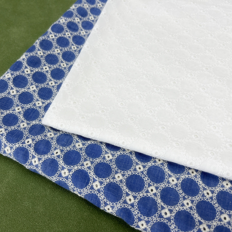 Katoenen denim stof met kleine - Sewing Eyelet Fabric recensie en prijs