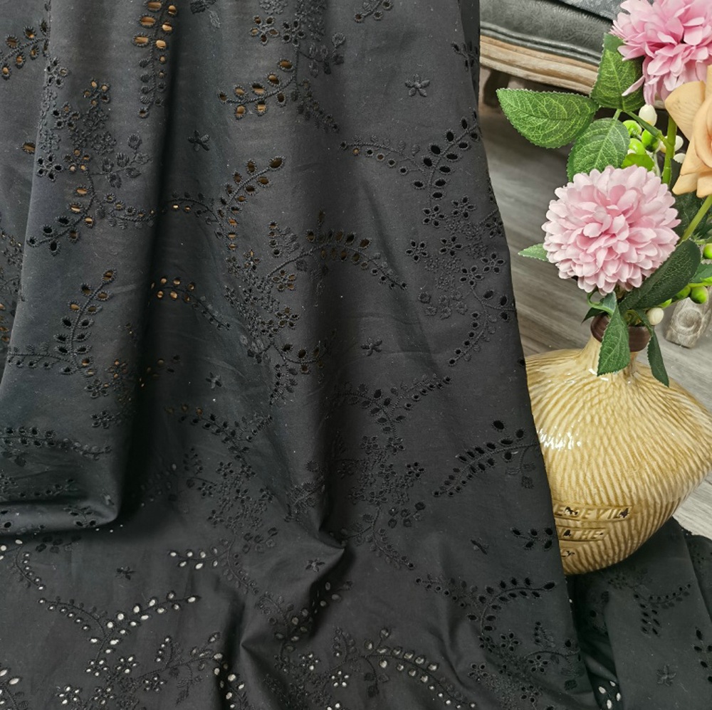 Hoogwaardige zwarte uitgeholde - Sewing Eyelet Fabric recensie en prijs