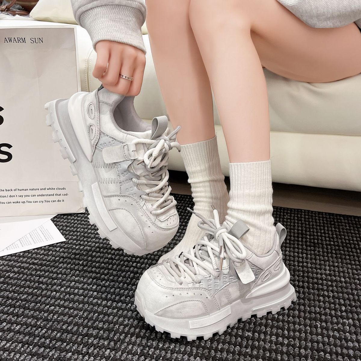 Herfst Vintage Chunky Sneakers - Sewing Latex recensie en prijs