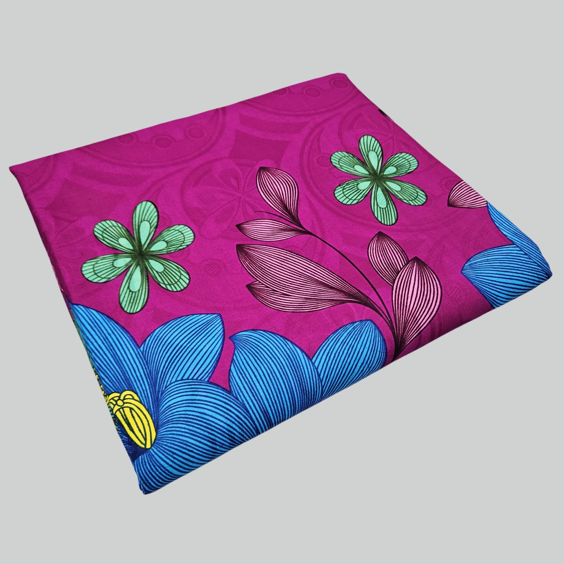 Bloemen bedrukt op paars blauw - Sewing Batik Fabric recensie en prijs