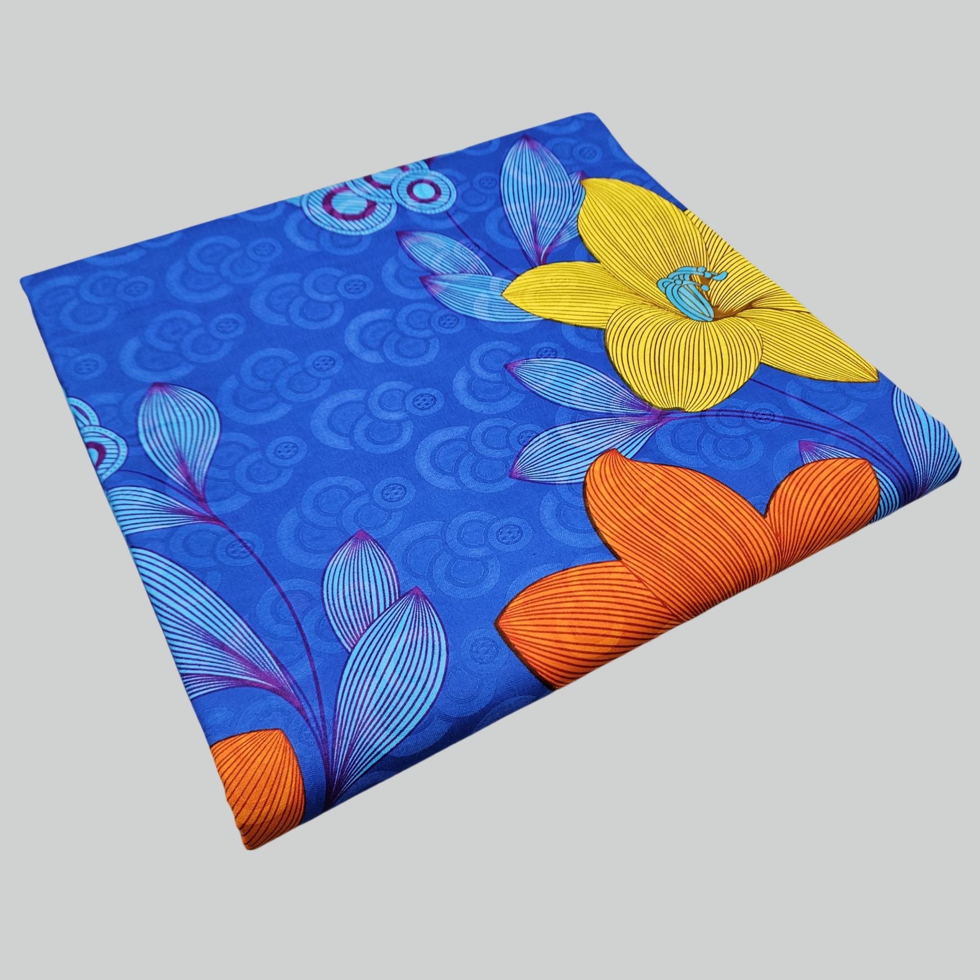 Bloemen bedrukt op paars blauw - Sewing Batik Fabric recensie en prijs
