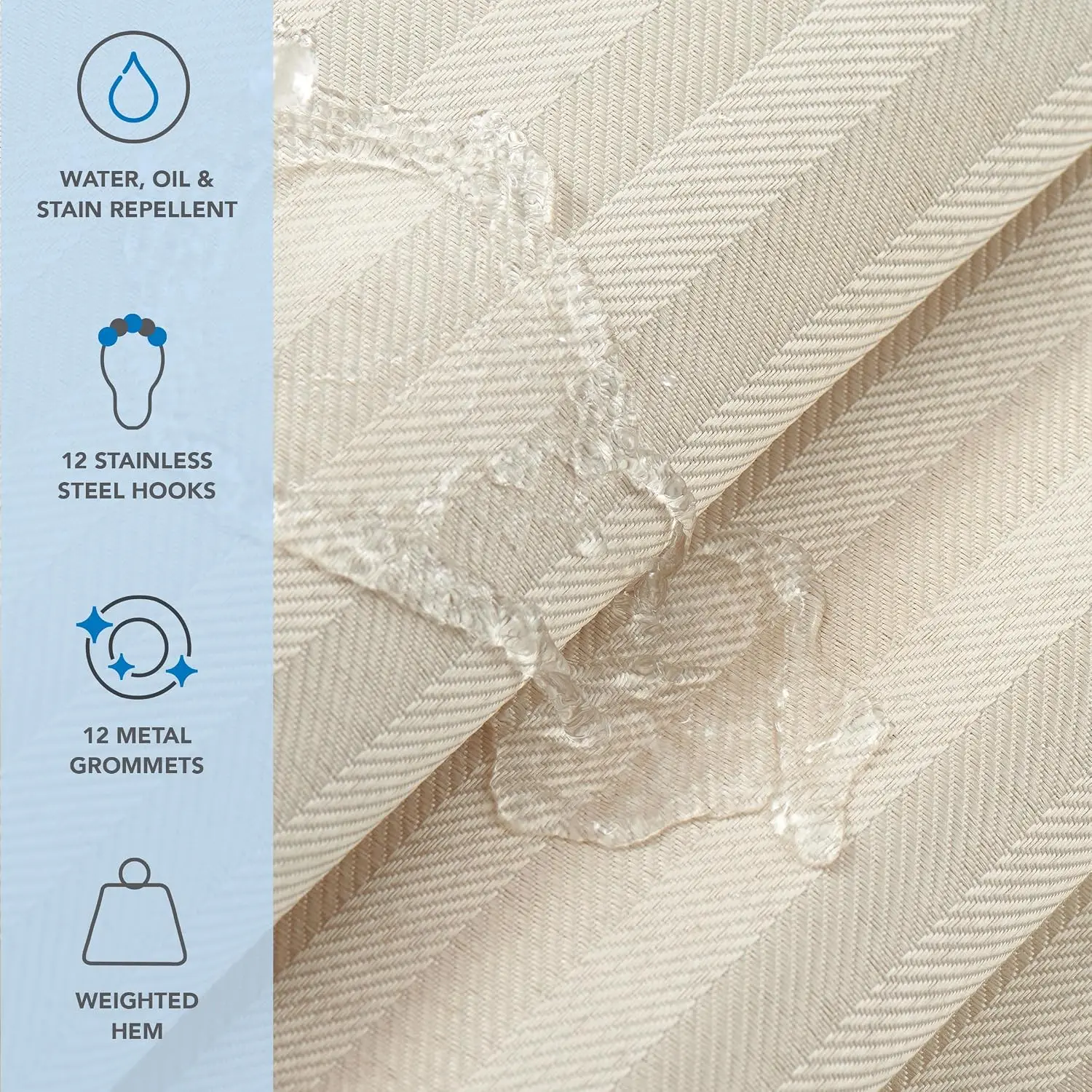 Arkwright Douchegordijnset - 1 - Fabric Weight Set recensie en prijs