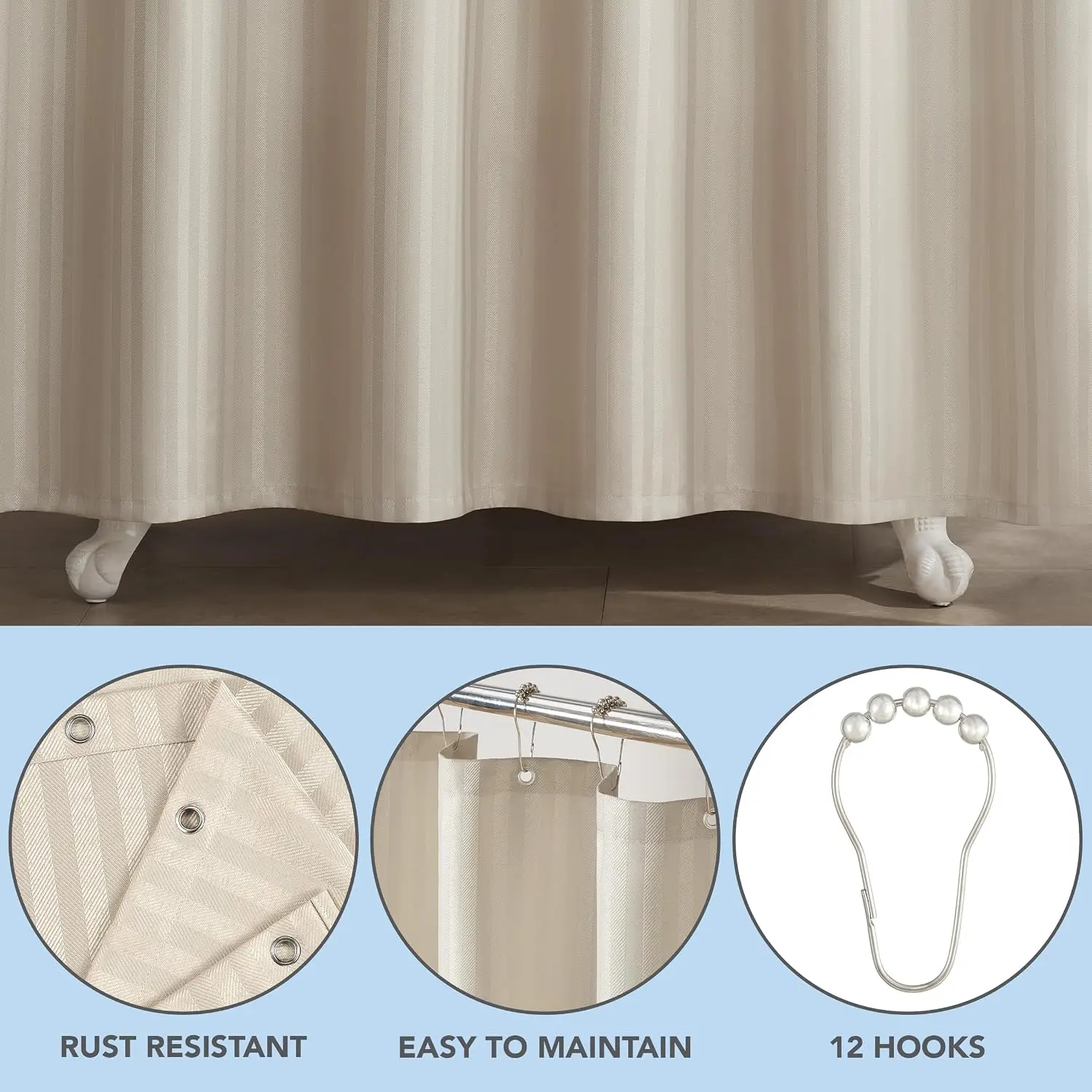 Arkwright Douchegordijnset - 1 - Fabric Weight Set recensie en prijs