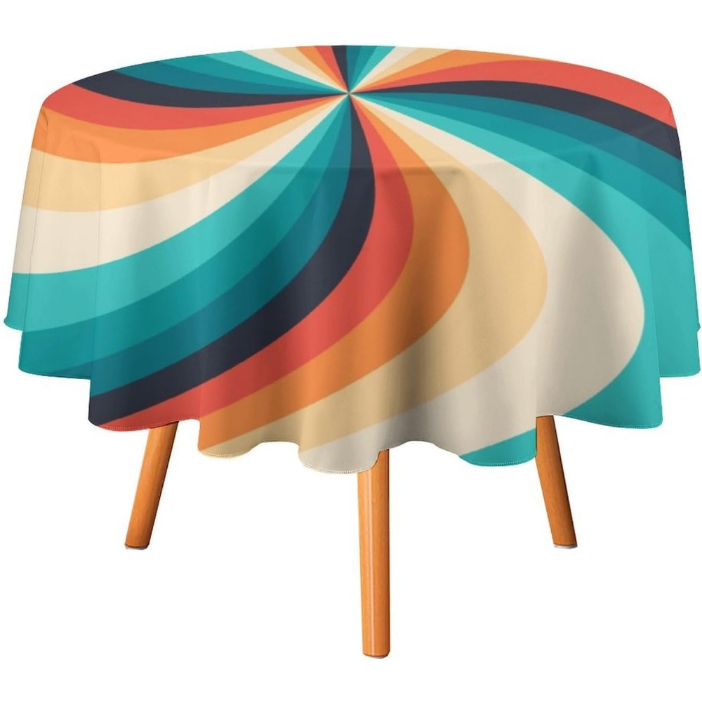 Vintage Groovy Swirl rond tafe - Century Textile & Sewing Supply Hours recensie en prijs