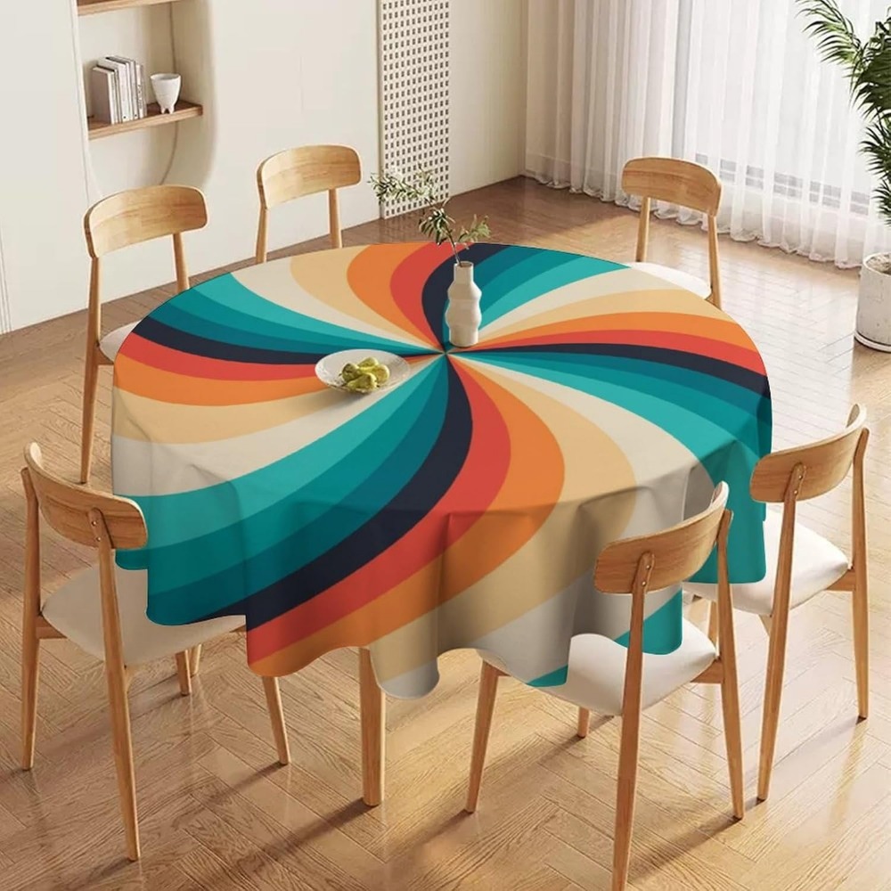 Vintage Groovy Swirl rond tafe - Century Textile & Sewing Supply Hours recensie en prijs