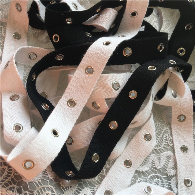 Zwart En Wit Katoen Webbing Me - Sewing Eyelet Fabric recensie en prijs